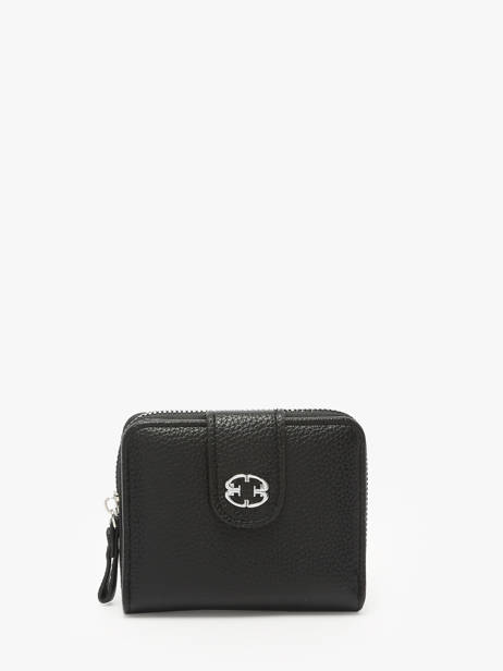 Coin Purse With Card Holder Miniprix Black grained 78COK867