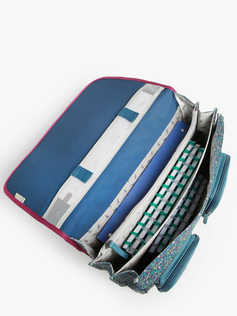 Wheeled Schoolbag 3 Compartments Cameleon Blue vintage fantasy PBVGCA41 other view 3