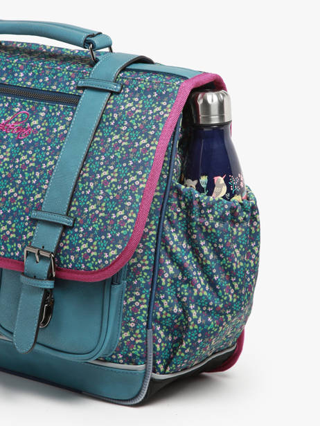 Wheeled Schoolbag 3 Compartments Cameleon Blue vintage fantasy PBVGCA41 other view 5