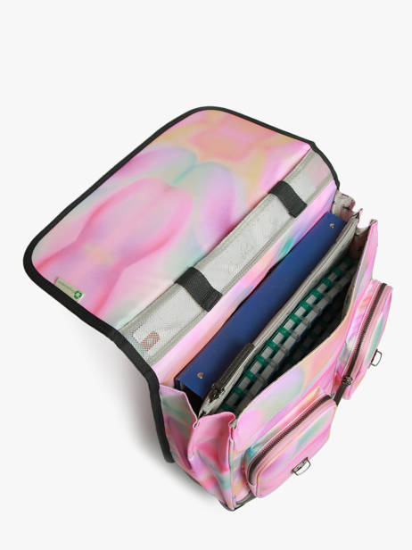 Wheeled Schoolbag For Kids 2 Compartments Cameleon Pink vintage fantasy CR38 other view 3