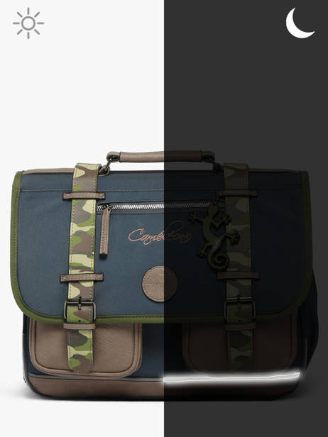 Cartable Enfant 2 Compartiments Cameleon Gris vintage urban CA38 vue secondaire 8