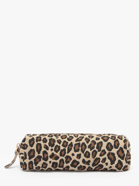Trousse Cuir Milano Beige velvet leopardo VL22116