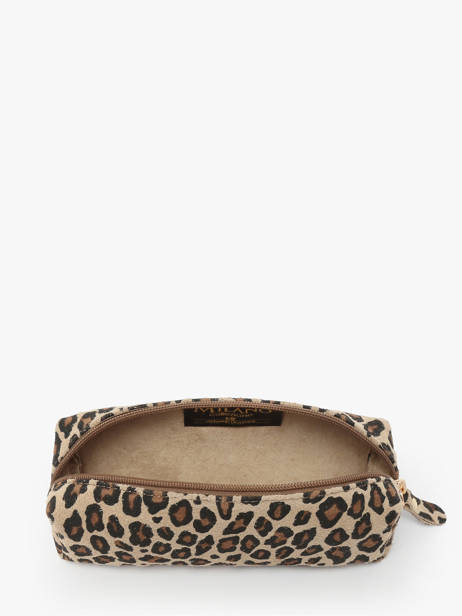 Trousse Cuir Milano Beige velvet leopardo VL22116 vue secondaire 1