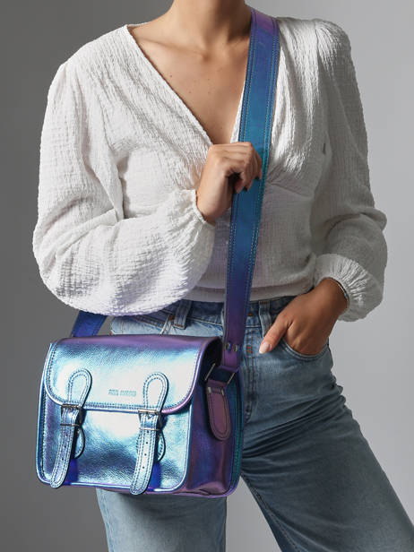 Leather La Sacoche Scarabee Crossbody Bag Paul marius Blue scarabee SACOSSCA other view 1