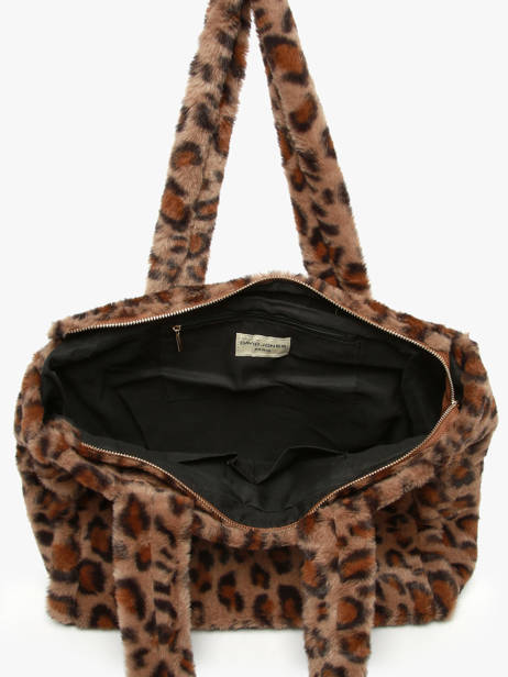 A4 Size Shoulder Bag Fur David jones Brown fur CM7878 other view 3