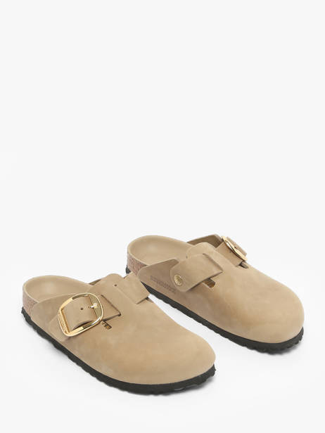 Mules Boston Big Buckle En Cuir Birkenstock Beige women 1030425 vue secondaire 1