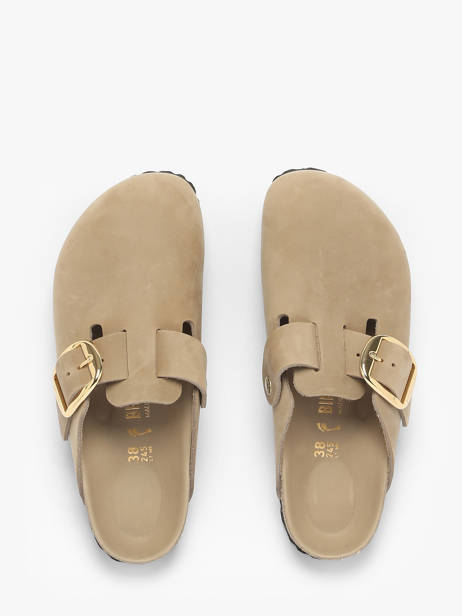 Mules Boston Big Buckle En Cuir Birkenstock Beige women 1030425 vue secondaire 3