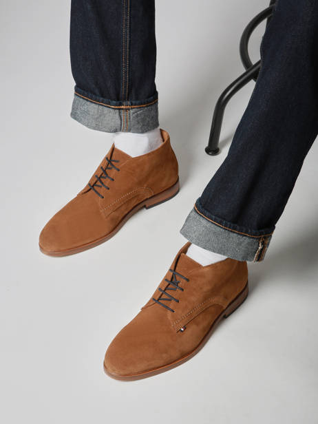 Ankle Formal Shoes In Leather Tommy hilfiger Brown men 5726GVQ other view 1