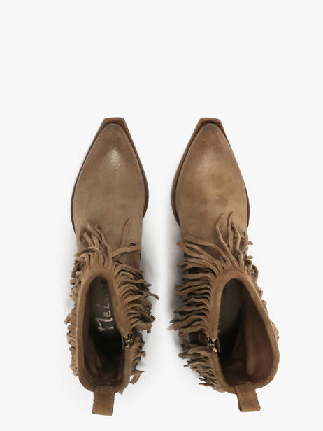 Santiago Boots In Leather Metisse Beige women XD2125 other view 4