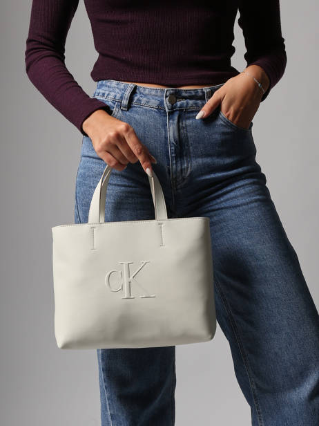 Satchel Sculpted Calvin klein jeans White sculpted 4K3111G other view 1