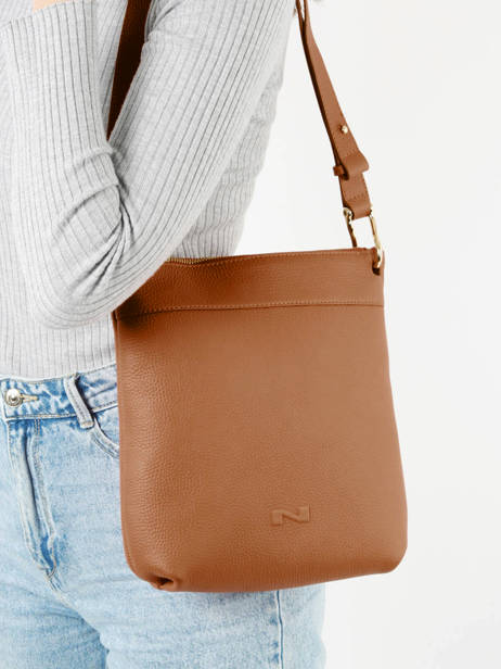Crossbody Bag Tiki Mini Leather Nathan baume Brown victoria N1910586 other view 1