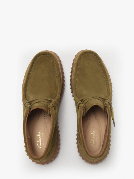 Ankle Derby Shoes In Leather Clarks Green women 26183872 other view 3