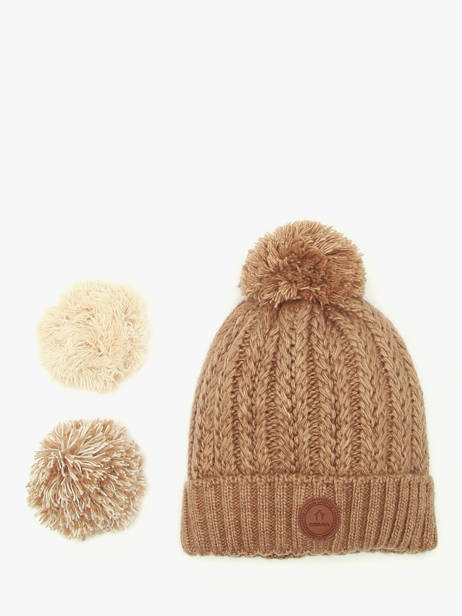 Hat With Removable Pompom Cabaia Brown hats MOSCOWMU