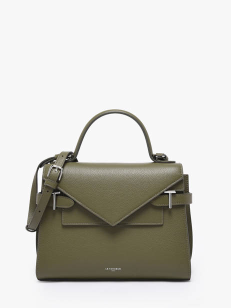 Sac Bandoulière M Double Rabat Emilie Cuir Grainé Le tanneur Vert emily TEMI1014