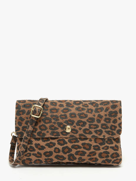 Shoulder Bag Velvet Leopardo Milano Brown velvet leopardo VL23067