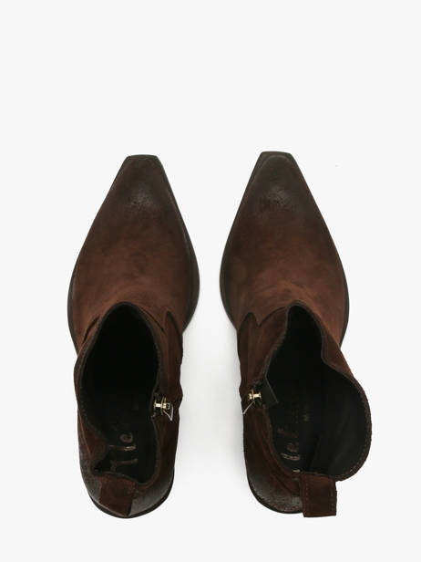 Santiago Boots In Leather Metisse Brown women DX798 other view 3