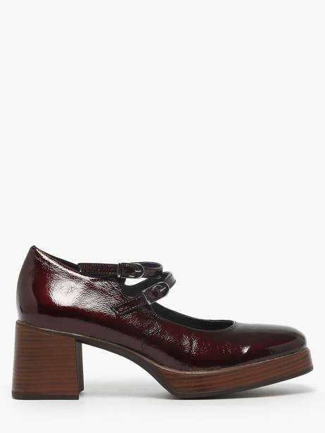 Heeled Derby Shoes Cristel In Leather Dorking Red women D9437