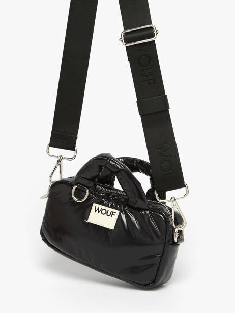 Crossbody Bag Glossy Recycled Polyester Wouf Black glossy BM250023 other view 2