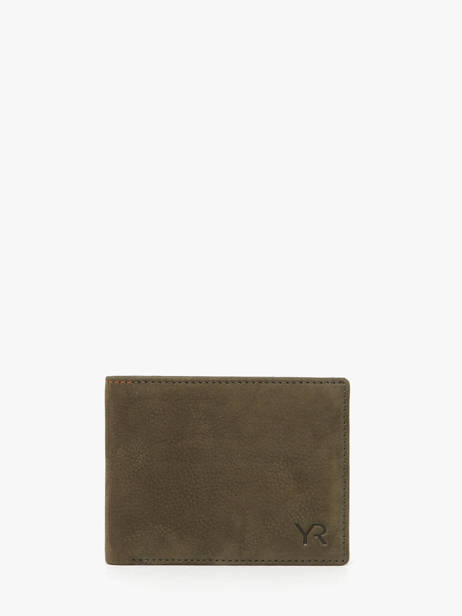 Wallet Leather Yves renard Green nubuck 2608