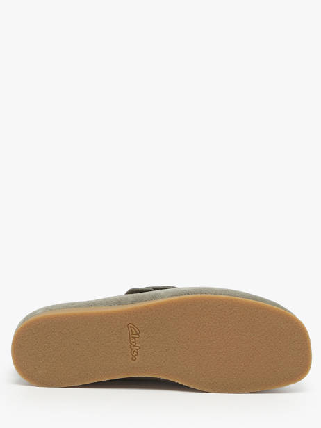 Mocassins Wallabee En Cuir Clarks Vert men 26183447 vue secondaire 9