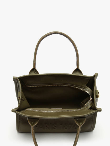 Small Leather Jour Tote Bag Lancel Green jour A12995 other view 3