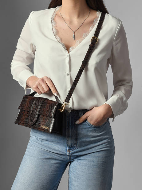 Preloved Leather Grand Bambino Crossbody Bag Jacquemus Brown second life 1567339 other view 1