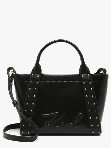 Leather K/ville Studs Satchel Karl lagerfeld Black k ville B1W30262