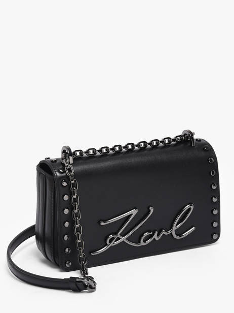 Leather K Signature Studs Crossbody Bag Karl lagerfeld Black k signature B1W30049 other view 2