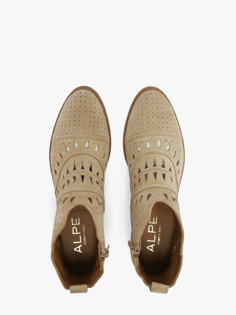 Heeled Boots In Leather Alpe Beige women 54331108 other view 3