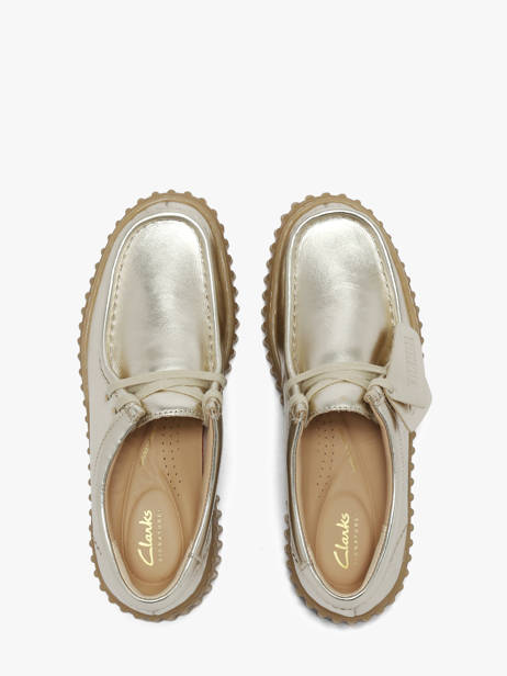 Platform Derby Shoes In Leather Clarks Gold women 26186300 other view 3