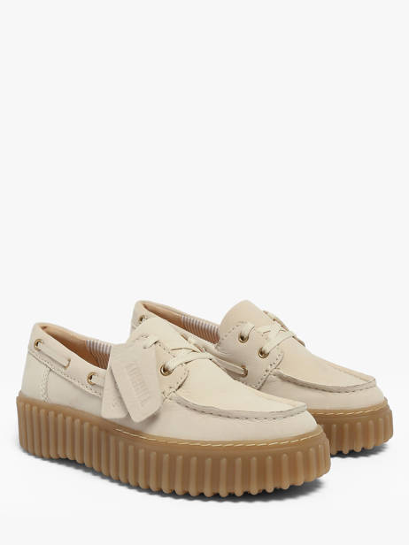 Platform Boat Shoes In Leather Clarks Beige women 26186302 other view 2