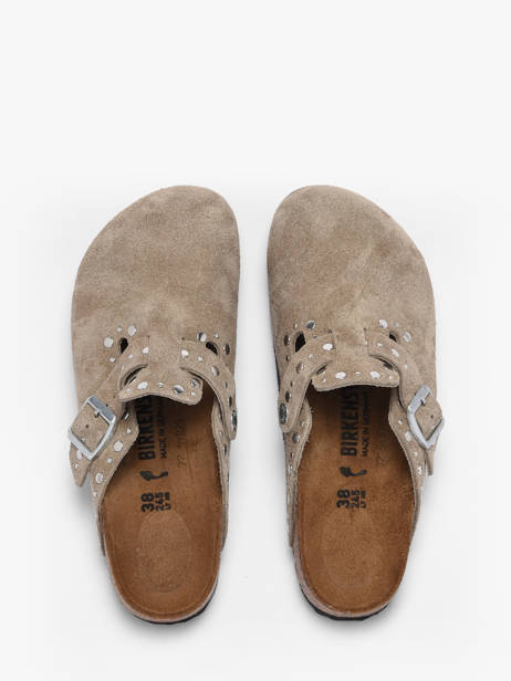 Slippers In Leather Birkenstock Brown women 1030418 other view 3