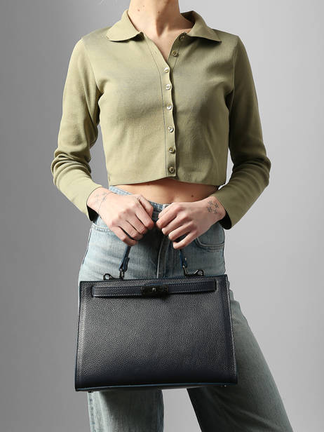 Sac Porté Main Caviar Leather Milano Blue caviar CA25116 other view 1