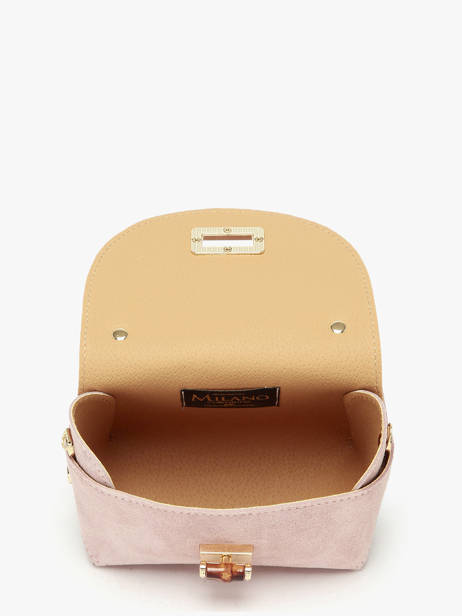 Crossbody Bag Velvet Leather Milano Pink velvet VE24117 other view 3