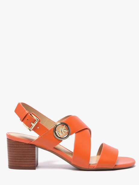Heeled Sandals In Leather Michael kors Orange women EMS1L835