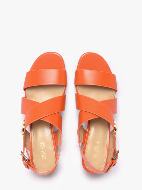 Heeled Sandals In Leather Michael kors Orange women EMS1L835 other view 3