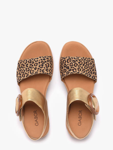 Platform Sandals In Leather Gabor Gold women 32 other view 3