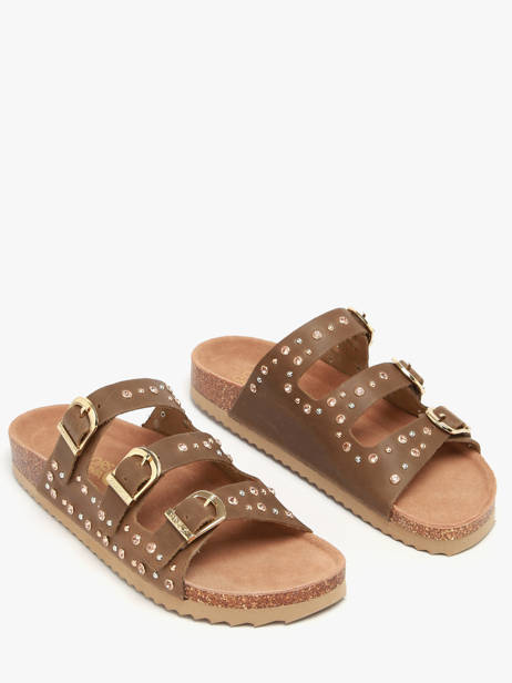 Sandals In Leather Colors of california Brown women HCBIO601 other view 1