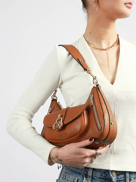 Sac Porté épaule Jessa Polyester Guess Marron jessa BG836218 vue secondaire 1