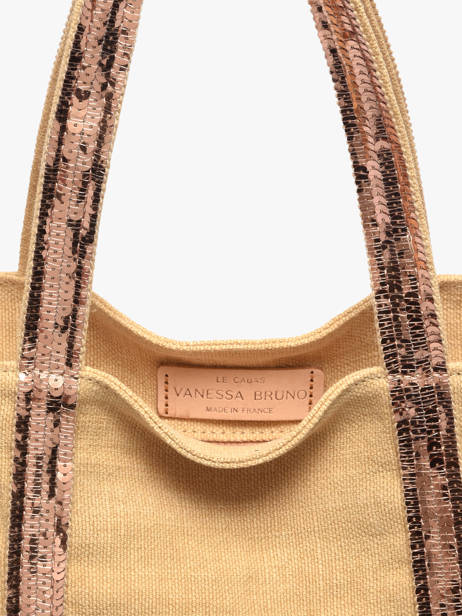 Medium Zipped Le Cabas Tote Bag Linen Sequins Vanessa bruno Yellow cabas lin 31V40378 other view 5
