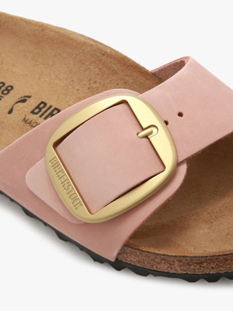 Slippers In Leather Birkenstock Pink women 1027056 other view 2