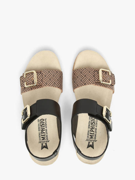 Platform Sandals In Leather Mephisto Black women P5148845 other view 3