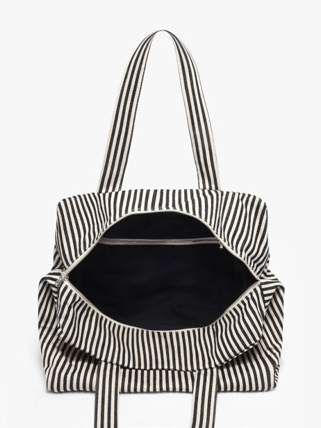 Shoulder Bag Célestins Striped Recycled Cotton Rivedroite Black spring striped CELESTRI other view 3