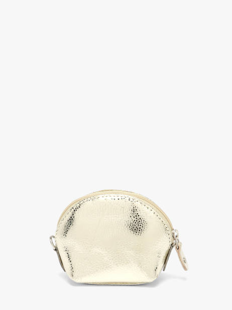 Leather Caviar Coin Purse Crinkles Gold caviar 14026 other view 2