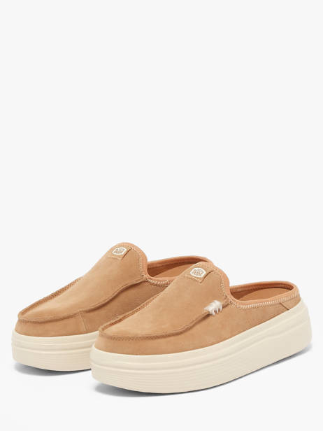 Slippers In Leather Hey dude Brown women 41272 other view 1