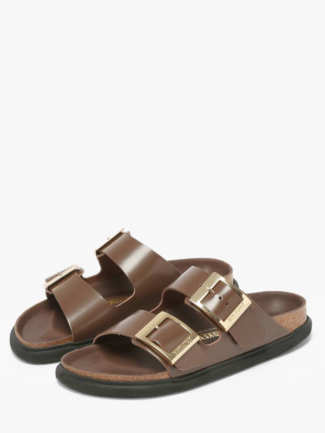 Slippers In Leather Birkenstock Brown women 1031910 other view 1