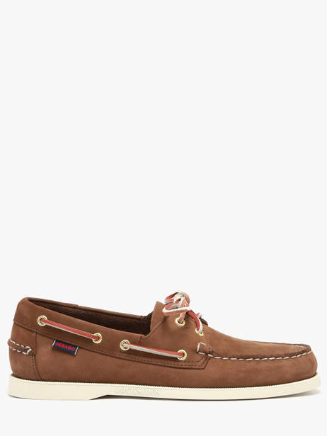 Boat Shoes In Leather Sebago Brown men 7000GA0