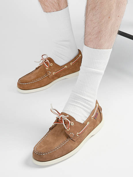 Boat Shoes In Leather Sebago Brown men 7000GA0 other view 1