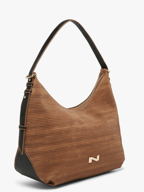 Leather Carrie Texture Shoulder Bag Nathan baume Brown vogue 1TX other view 1