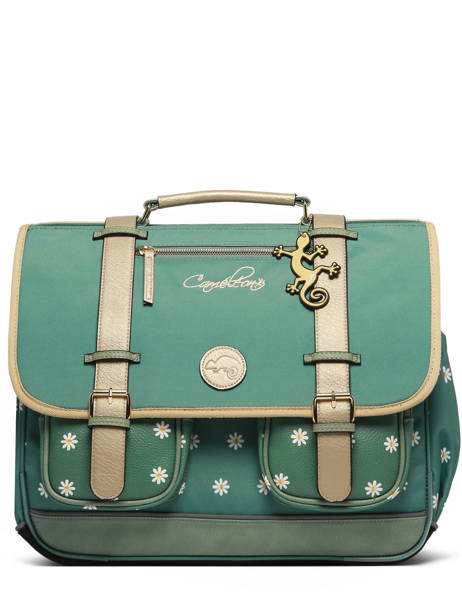 Wheeled Schoolbag 3 Compartments Cameleon Green vintage fantasy PBVGCA41 other view 7